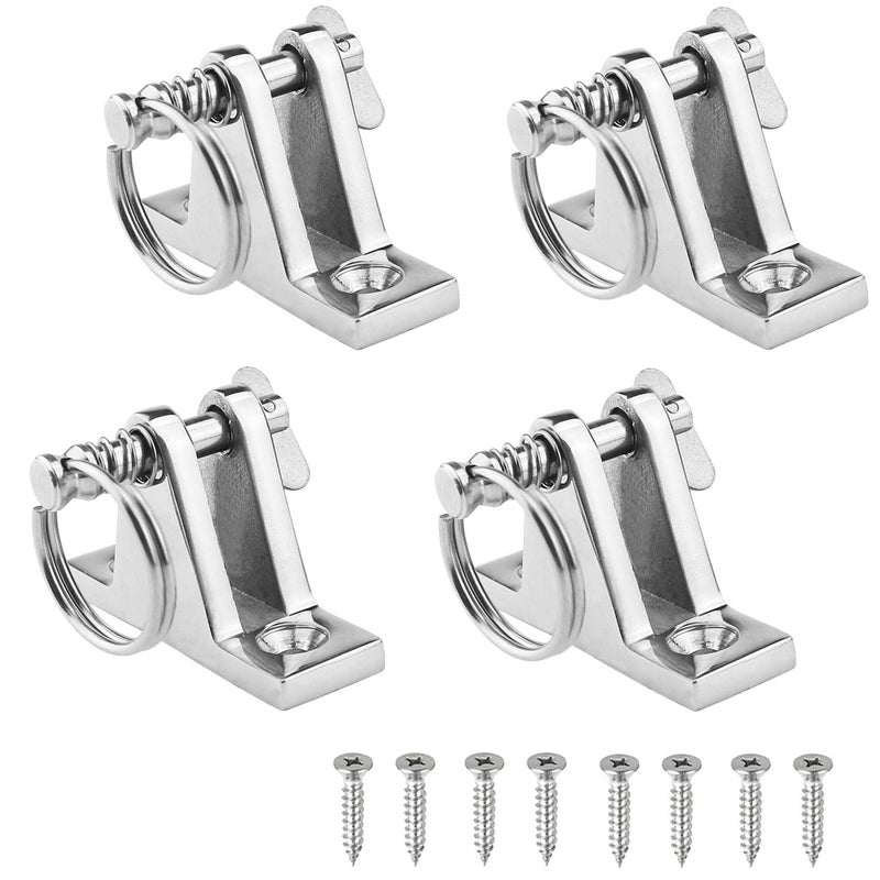 Amadget 4 Pack Bimini Top 90Â°Deck Hinge with Removable Pin, 316 Stainless Steel Marine Boat Hinge Mount Bimini Top Fitting Hardware - Image 1